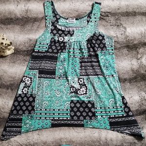 Mint Green & Black Top